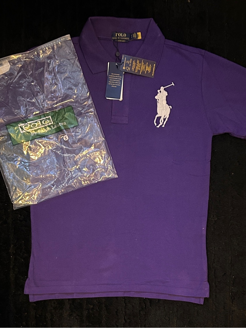 Ralph Lauren Purple Polo Shirt with White Big Pony